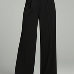 Women's Wide Leg Palazzo Pants with Front Pleats & Back Pockets – Smart Casual Work Pants