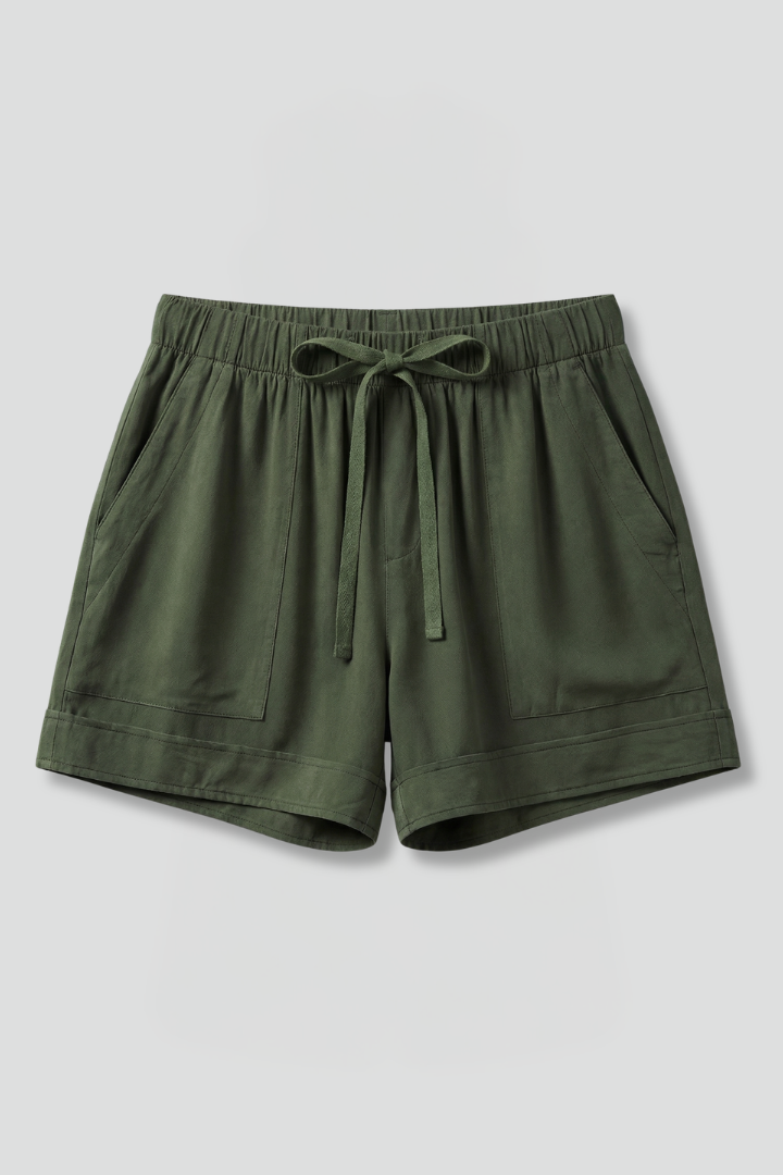 Women's Drawstring Relaxed Fit Shorts with Side Pockets – Casual Summer Shorts for Beach & Weekends