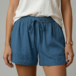 Women's Drawstring Relaxed Fit Shorts with Side Pockets – Casual Summer Shorts for Beach & Weekends