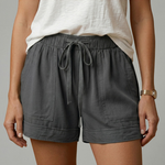 Women's Drawstring Relaxed Fit Shorts with Side Pockets – Casual Summer Shorts for Beach & Weekends