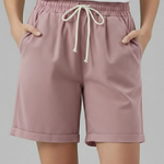 Women's Wide Leg Drawstring Shorts with Elastic Waist & Side Pockets – Casual Summer Shorts