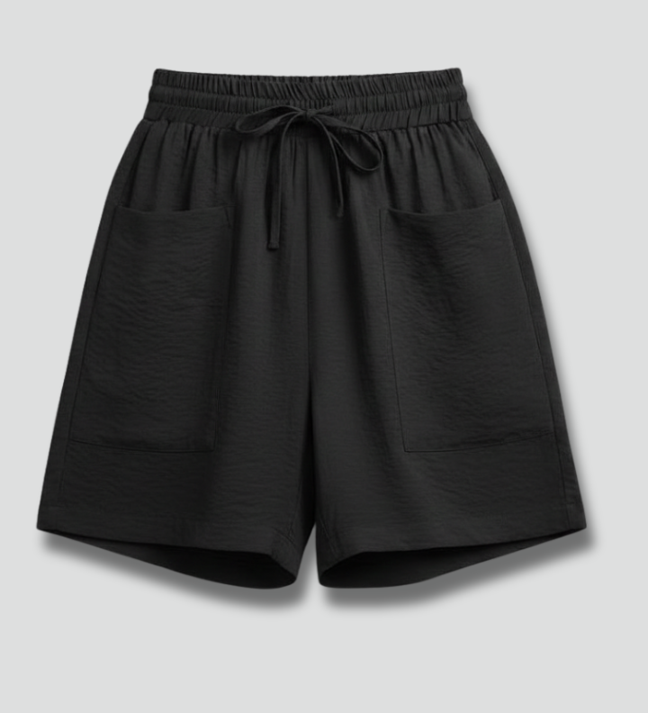 Women's Wide Leg Drawstring Shorts with Elastic Waist & Side Pockets – Casual Summer Shorts