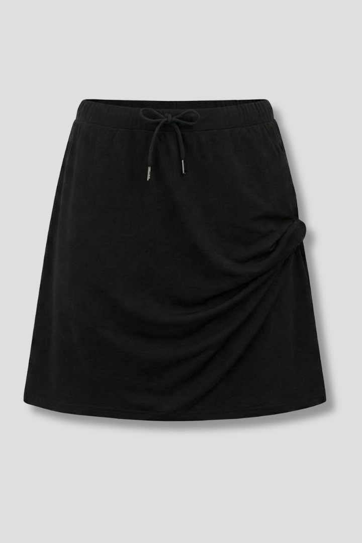 Women's Drawstring Waist Skort with Built-In Shorts – Casual Summer Mini Skirt