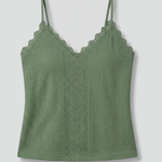 Women's Lace Trim V-Neck Sleeveless Top with Thin Straps – Lightweight Summer Cami