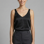 Women's Sleeveless V-Neck Tank Top – Straight-Cut Pull-On Summer Top for Everyday Wear