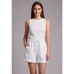 Women's Textured Drawstring Shorts with Patch Pockets – High Waist Relaxed Summer Shorts