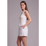 Women's Textured Drawstring Shorts with Patch Pockets – High Waist Relaxed Summer Shorts