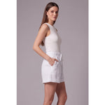 Women's Textured Drawstring Shorts with Patch Pockets – High Waist Relaxed Summer Shorts