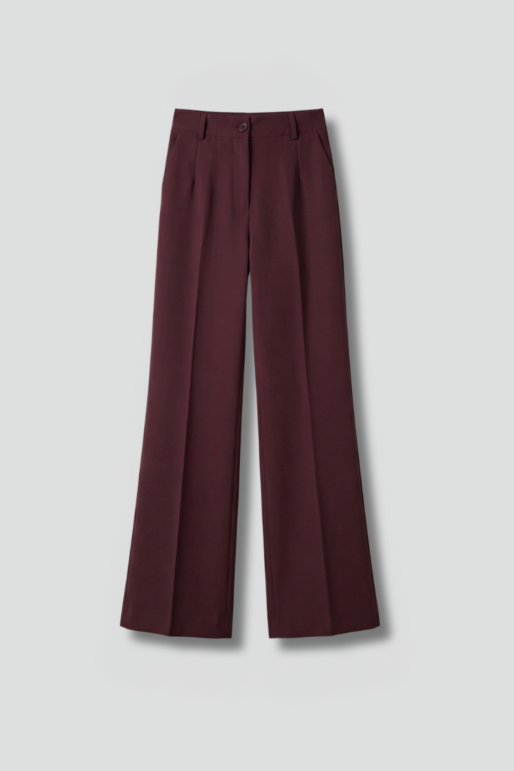 Women's High-Waist Straight Leg Pants – Pull-On Stretch Pants for Work & Smart Casual