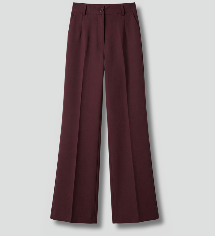Women's High-Waist Straight Leg Pants – Pull-On Stretch Pants for Work & Smart Casual