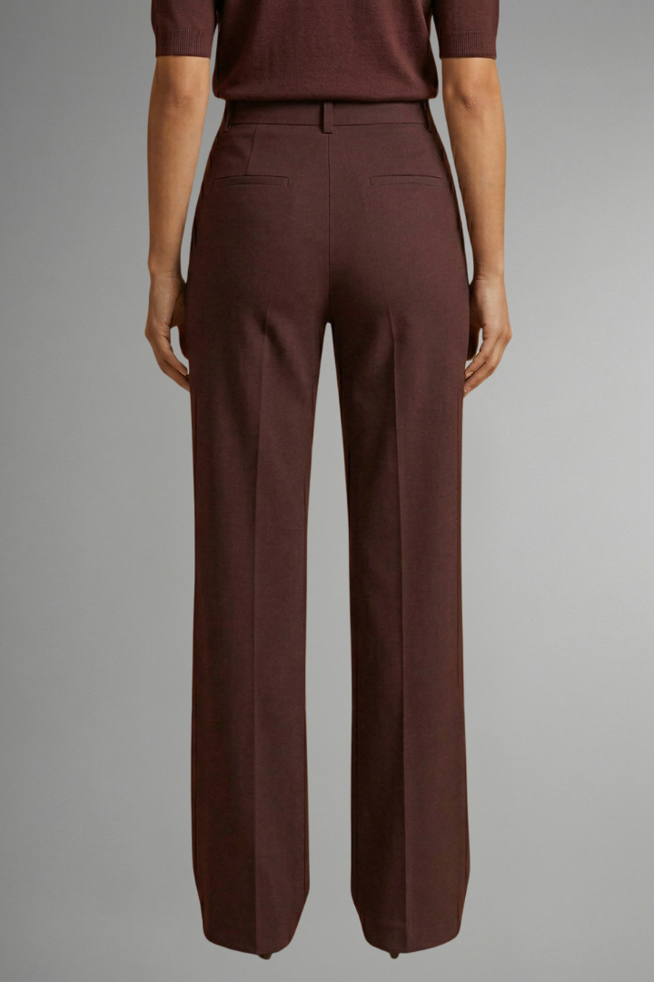 Women's High-Waist Straight Leg Pants – Pull-On Stretch Pants for Work & Smart Casual