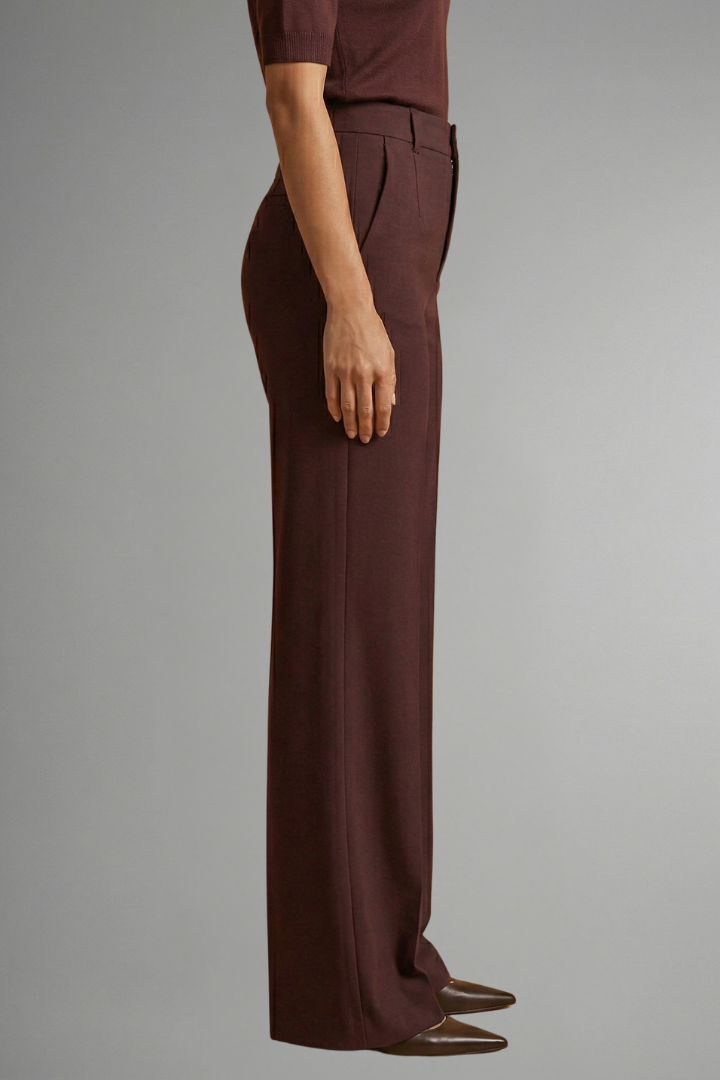 Women's High-Waist Straight Leg Pants – Pull-On Stretch Pants for Work & Smart Casual