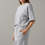 Women's Two-Piece Set Wide Sleeve Crop Top and Drawstring Shorts – Casual Summer Co-ord