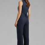 Women's Two-Piece Set with V-Neck Waistcoat & Wide-Leg Pants – Matching Workwear Co-ord