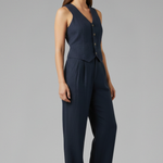 Women's Two-Piece Set with V-Neck Waistcoat & Wide-Leg Pants – Matching Workwear Co-ord
