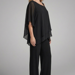 Women's Two Piece Set with Asymmetric Draped Top & Wide Leg Pants – Summer Co-Ord Set