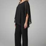 Women's Two Piece Set with Asymmetric Draped Top & Wide Leg Pants – Summer Co-Ord Set