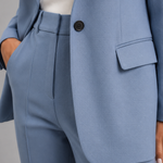 Women's Tailored Blazer & High-Waist Wide-Leg Pants Set – Two-Piece Suit for Work & Events