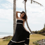 Women's Black Strappy Maxi Dress – Flowing Casual Summer Dress for Beach Dinners & Evenings