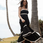 Women's Black Strappy Maxi Dress – Flowing Casual Summer Dress for Beach Dinners & Evenings