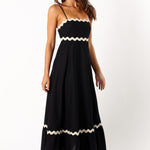 Women's Black Strappy Maxi Dress – Flowing Casual Summer Dress for Beach Dinners & Evenings