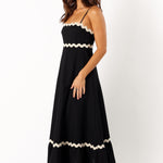 Women's Black Strappy Maxi Dress – Flowing Casual Summer Dress for Beach Dinners & Evenings