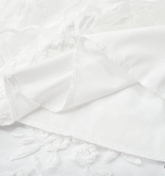 Women's White Halter Neck Mini Dress with Floral Embroidery – Beach Wedding Cocktail Dress