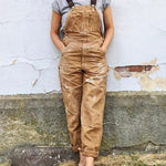 Women's Utility Dungaree Jumpsuit with Pockets – Workwear-Style Casual Overalls
