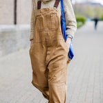 Women's Utility Dungaree Jumpsuit with Pockets – Workwear-Style Casual Overalls