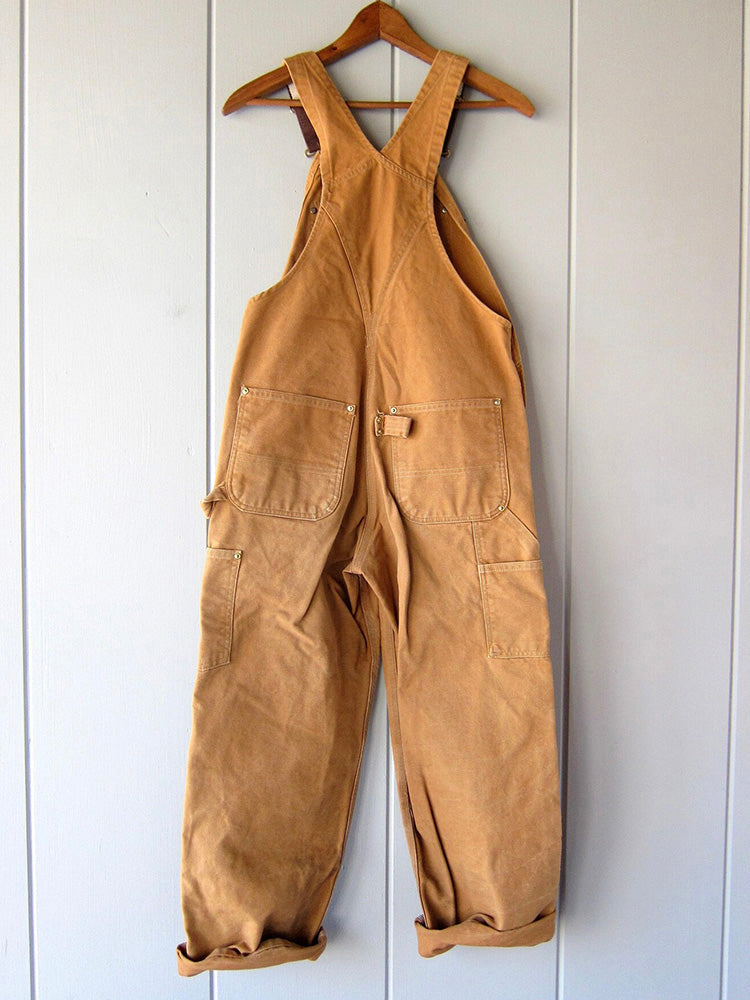 Women's Utility Dungaree Jumpsuit with Pockets – Workwear-Style Casual Overalls