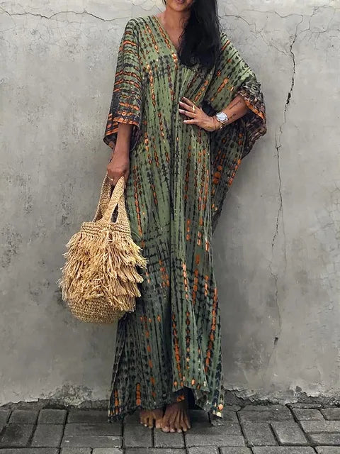 Women's Tie Dye Maxi Dress – Boho Long Summer Dress for Beach, Festivals & Holidays