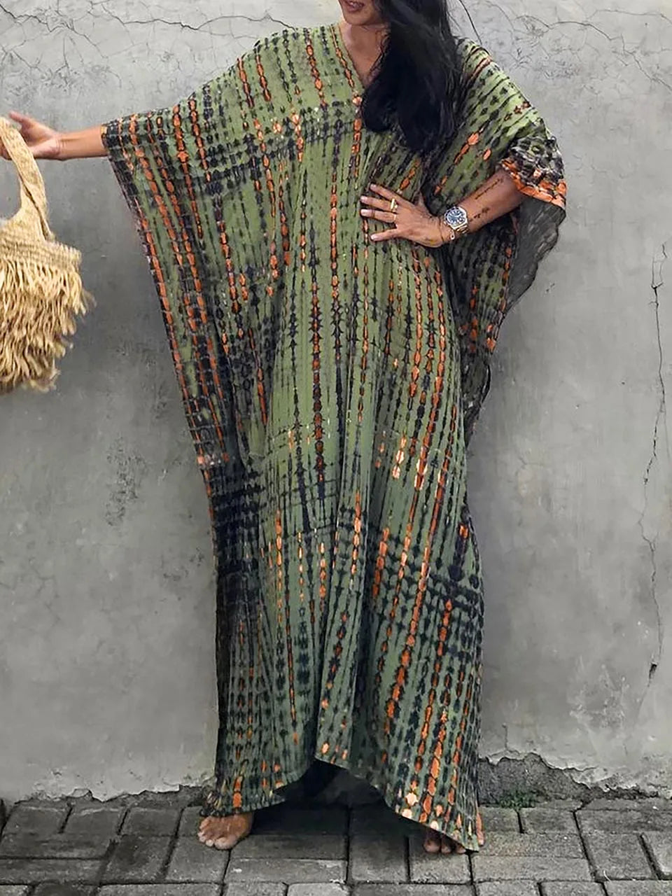 Women's Tie Dye Maxi Dress – Boho Long Summer Dress for Beach, Festivals & Holidays