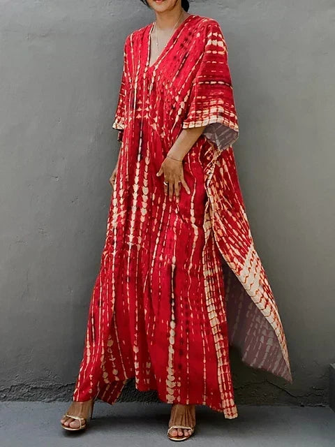 Women's Tie Dye Maxi Dress – Boho Long Summer Dress for Beach, Festivals & Holidays