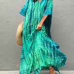 Women's Tie Dye Maxi Dress – Boho Long Summer Dress for Beach, Festivals & Holidays