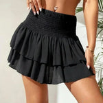 Women's Layered A-Line Mini Skirt – Flirty Summer Skirt for Brunch & Beach Weekends