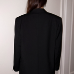 Women's Oversized Longline Blazer with Peak Lapels – Two-Button Tailored Jacket for Work & Evening