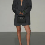 Women's Oversized Longline Blazer with Peak Lapels – Two-Button Tailored Jacket for Work & Evening