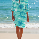 Women's Button Down Print Shirt Dress – Relaxed Beach Cover-Up Dress for Summer
