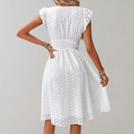 Women's V-Neck Midi Summer Dress – Relaxed Casual Day Dress for Holidays & Weekends