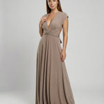Women's Multiway Wrap Maxi Dress – V-Neck Convertible Bridesmaid & Formal Dress
