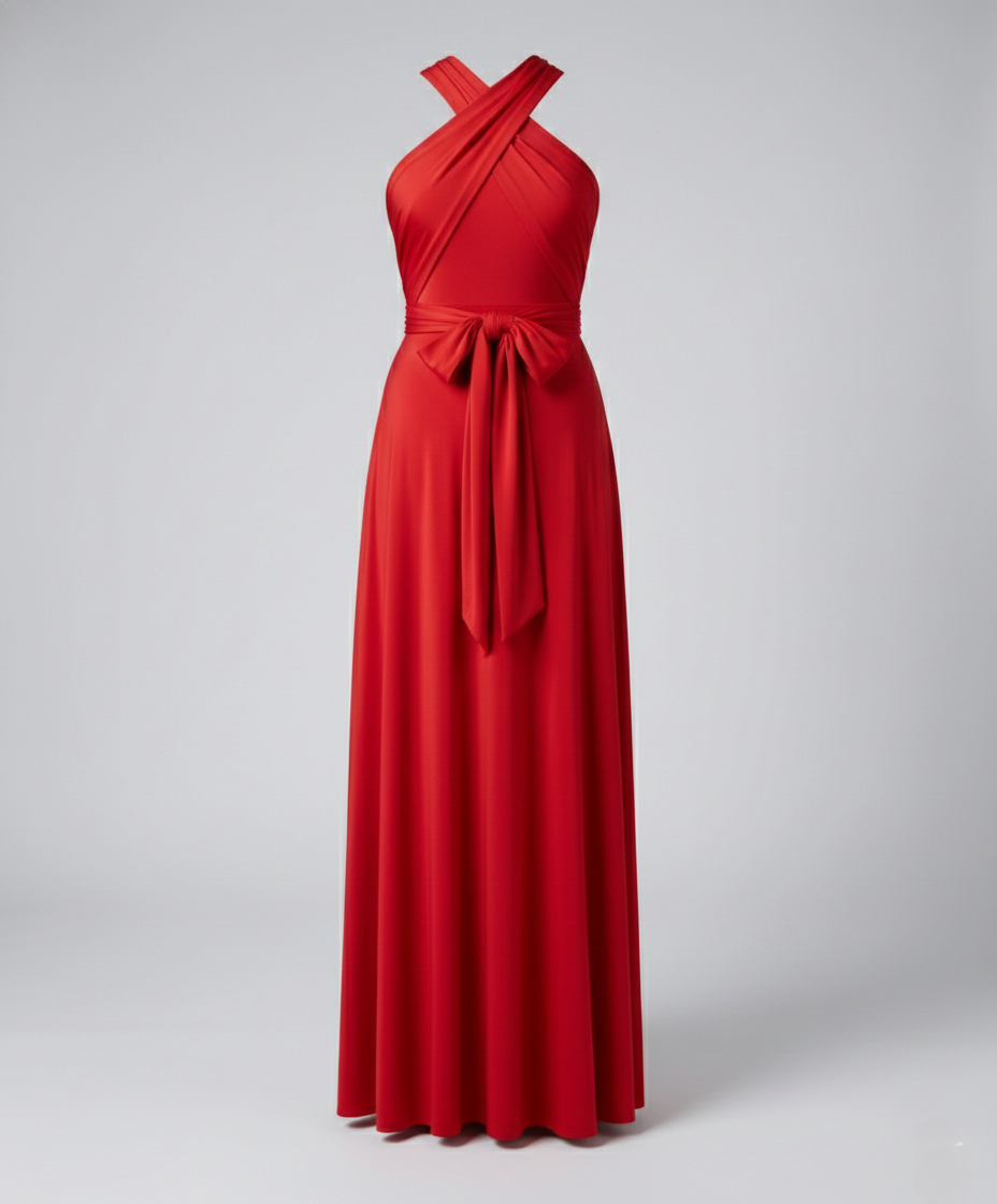 Women's Multiway Wrap Maxi Dress – V-Neck Convertible Bridesmaid & Formal Dress