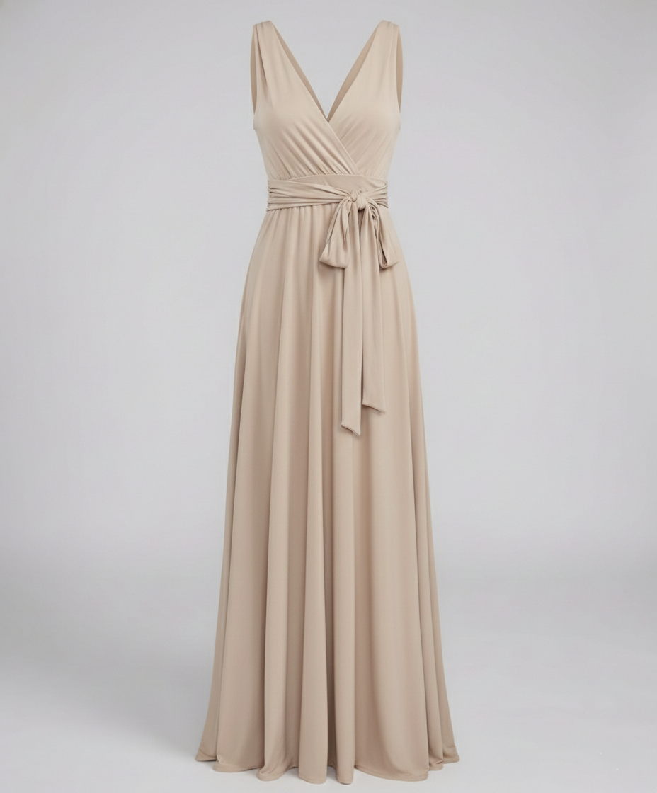 Women's Multiway Wrap Maxi Dress – V-Neck Convertible Bridesmaid & Formal Dress