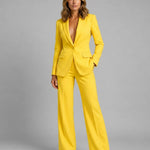 Women's Tailored Blazer and Wide Leg Pants Co-Ord Set – Two-Piece Workwear Suit