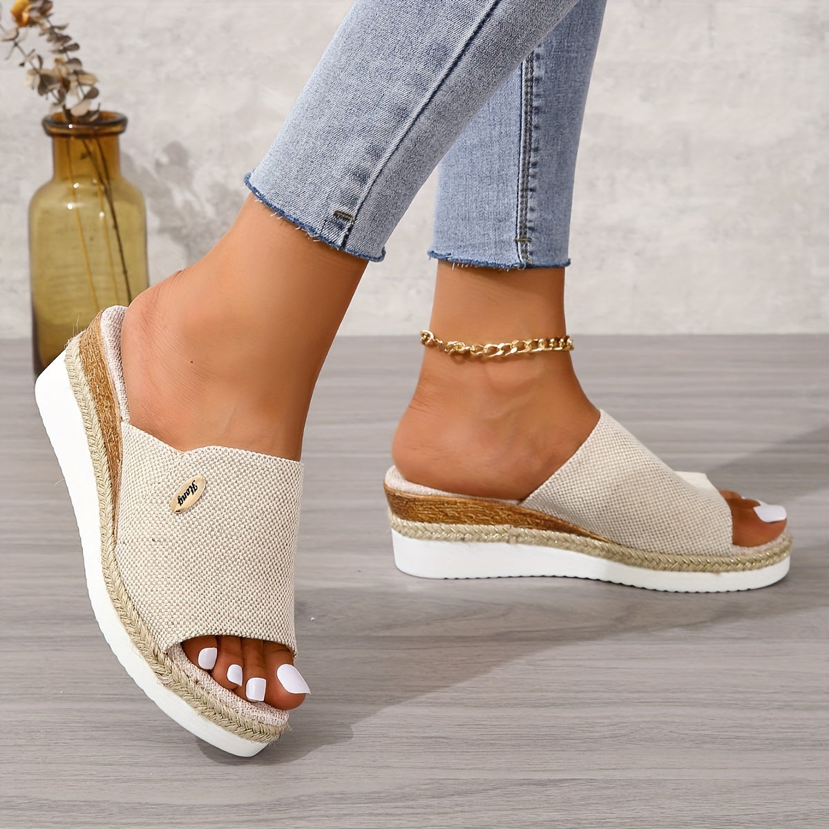 Women's Woven Espadrille Wedge Sandals – Platform Summer Sandals for Holidays