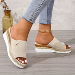 Women's Woven Espadrille Wedge Sandals – Platform Summer Sandals for Holidays