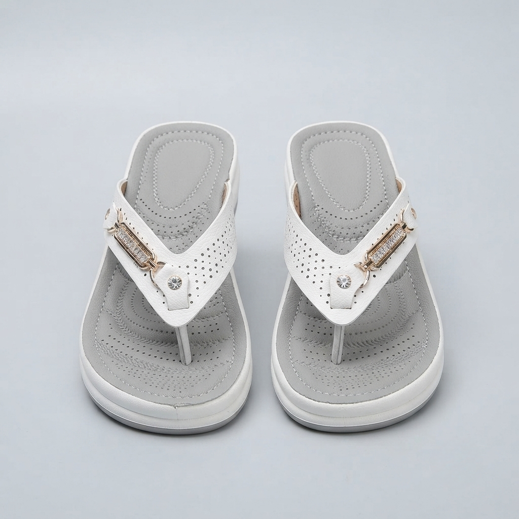 Women's Comfort Wedge Flip Flop Sandals – Cushioned Toe Post Summer Sandals