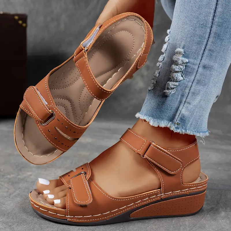 Women's Cushioned Wedge Sandals with Adjustable Straps – Comfort Everyday Summer Sandals