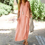 Women's Linen-Look Maxi Dress – Relaxed Flowing Summer Dress for Beach, Holiday & Everyday
