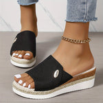 Women's Woven Espadrille Wedge Sandals – Platform Summer Sandals for Holidays
