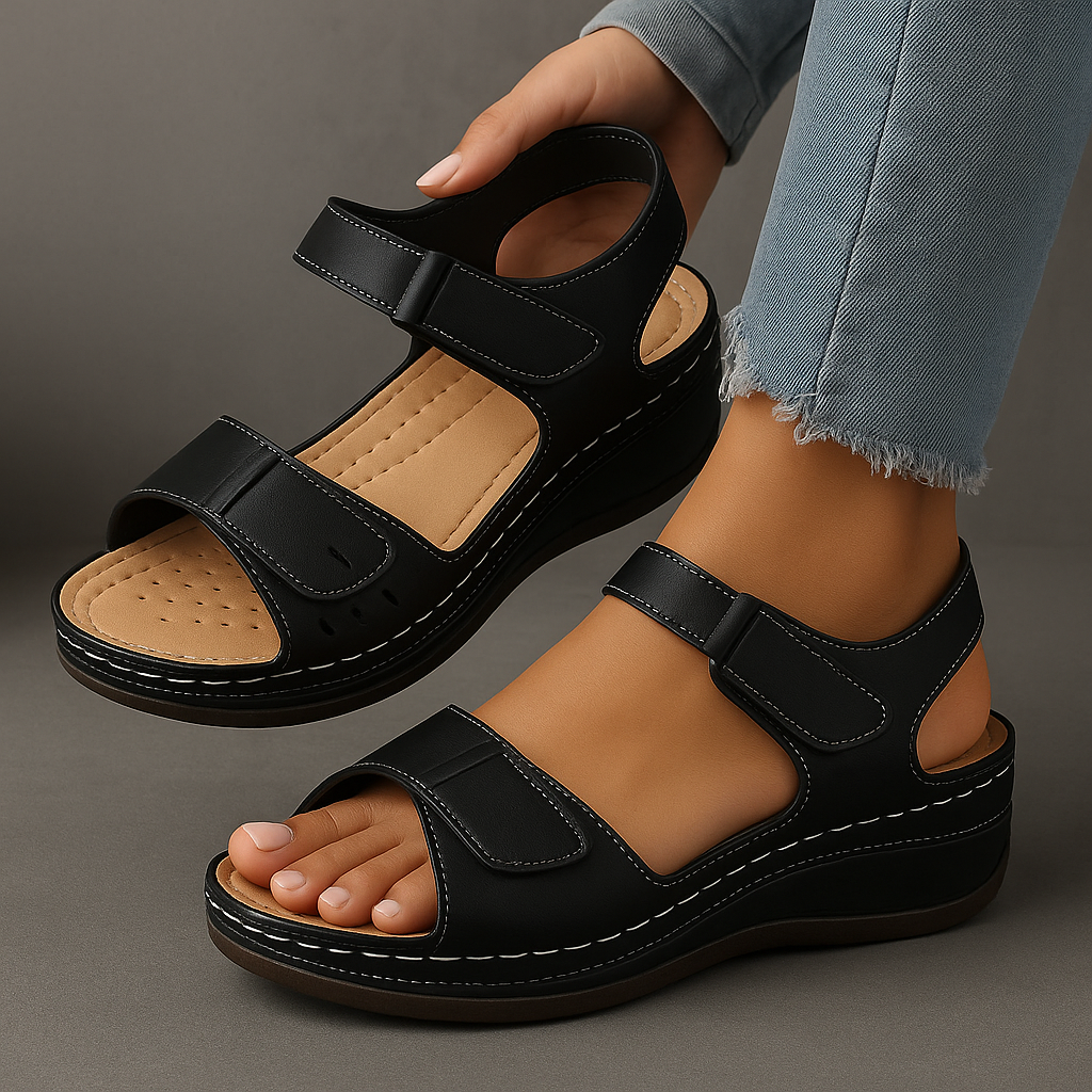 Women's Cushioned Wedge Sandals with Adjustable Straps – Comfort Everyday Summer Sandals